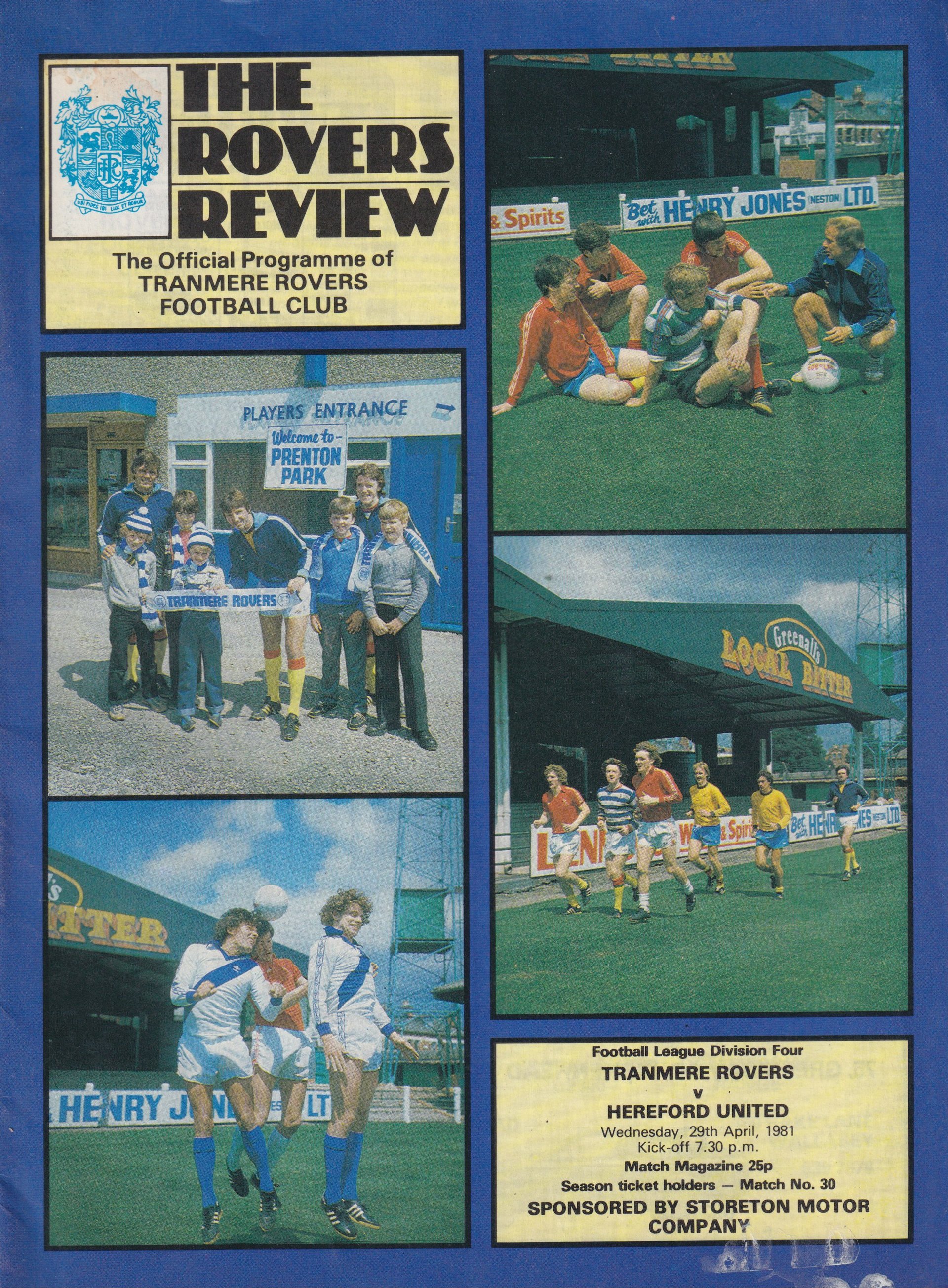 Tranmere Rovers v Hereford United match programme